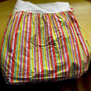 Garnet Hill striped double bed bed skirt